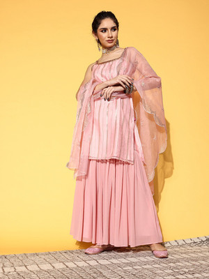 Varanga Women Kurta Sharara Dupatta Set