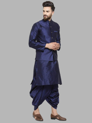 Royal Kurta Men Kurta Dhoti Ethnic Jacket Set