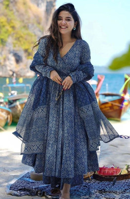 ETHNICWEAVE Women Kurti Palazzo Dupatta Set