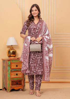 VEERACOLLECTION Floral Print Kurta, Trouser/Pant & Dupatta Set