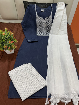 M I TEXTILE Women Kurti Pant Dupatta Set