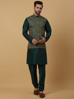 kraft india Men Kurta Pyjama Ethnic Jacket Set