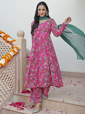 Janasya Women Kurta Palazzo Dupatta Set