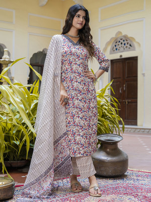 VredeVogel Women Kurta Pant Dupatta Set