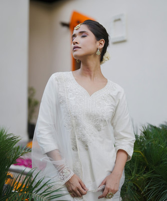 Indo Era Women Kurta Pant Dupatta Set