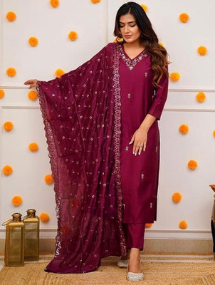 FOXDX Women Kurti Pant Dupatta Set