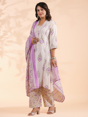 VBUYZ Women Kurta Palazzo Dupatta Set