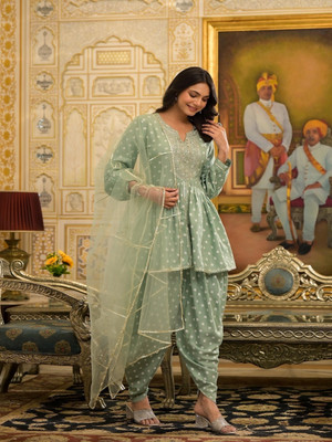 Stylum Women Kurti Dhoti Pant Dupatta Set