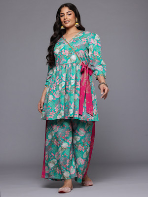 A Plus by Ahalyaa Women Ethnic Top Palazzo Set
