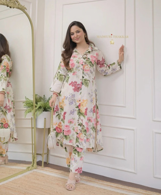 Kanha Enterprises Floral Print Kurta, Palazzo & Dupatta Set