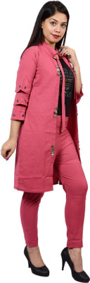 Oliaz Women Ethnic Top Pant Ethnic Jacket Set