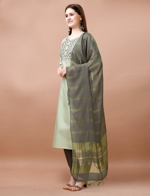 DClothvilla Women Embroidered Ethnic Dress Kurta(Light Green)