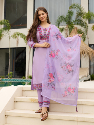 SDK Fashion Embroidered Kurta, Trouser/Pant & Dupatta Set