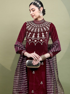 Vishudh Women Kurta Pant Attached Dupatta Set