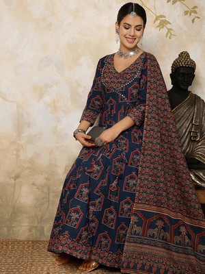 Gulmohar Jaipur Women Kurta Palazzo Dupatta Set
