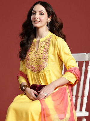 Indo Era Women Kurta Pant Dupatta Set