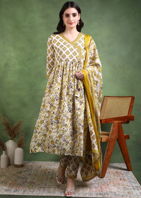 New Ethnic 4 You Women Kurti Pant Dupatta Set