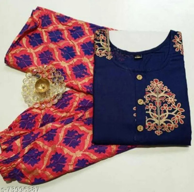 FLYMEN'S Women Kurta Pyjama Dupatta Set