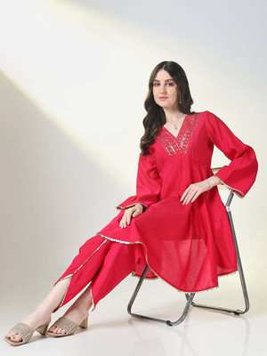 SHOWOFFFF Women Kurta Dhoti Pant Set