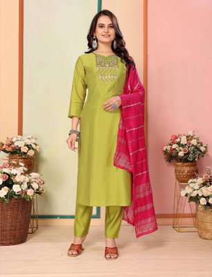 SoftTouch Embroidered Kurta, Trouser/Pant & Dupatta Set