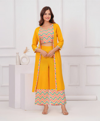 shobhit Women Ethnic Top Palazzo Set