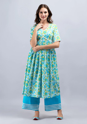 VIHARINI Women Kurta Palazzo Set