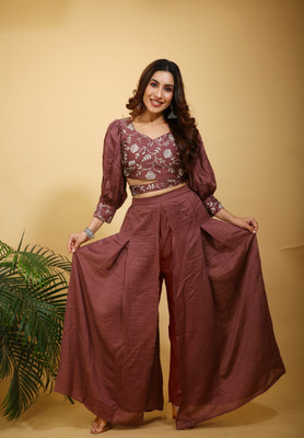 SANCIA Women Ethnic Top Palazzo Set
