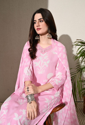 KBZ Women Kurta Palazzo Attached Dupatta Set