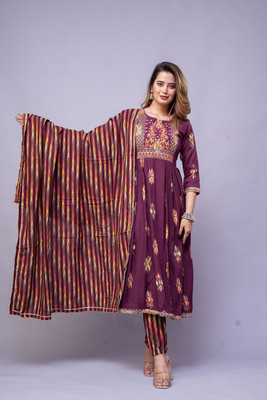 A K TEXTILE Women Kurti Pant Dupatta Set