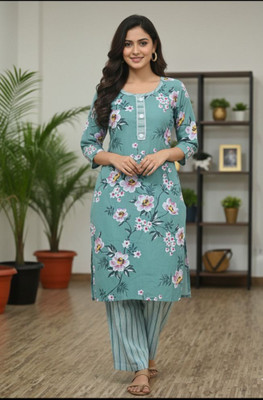 POSHAKTEXTILES Women Kurti Pant Set