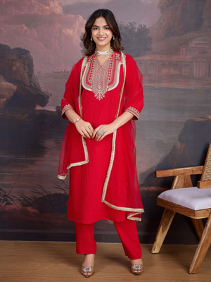 House of Pataudi Women Kurta Pant Dupatta Set
