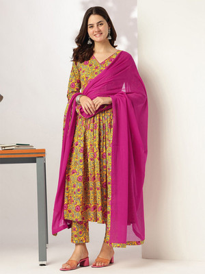Janasya Women Kurta Pant Dupatta Set