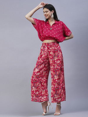 Fashor Women Crop Top Palazzo Set