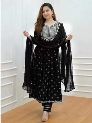 Shifa Creation Embellished Kurta, Trouser/Pant & Dupatta Set
