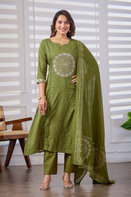 Varamya Women Ethnic Top Pant Dupatta Set