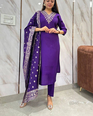 kiwastudio Embroidered Kurta, Trouser/Pant & Dupatta Set