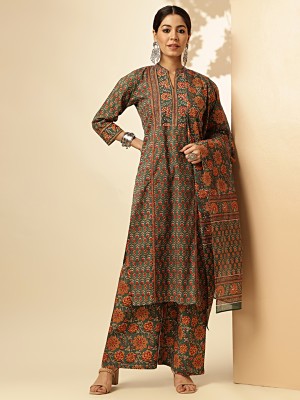 VBUYZ Women Kurta Palazzo Dupatta Set