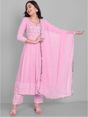SHREE SHYAM TEXTILE Printed Anarkali Kurta, Bottom & Dupatta Set