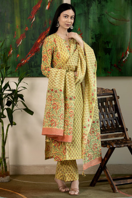 Tasrika Printed Kurta, Trouser/Pant & Dupatta Set