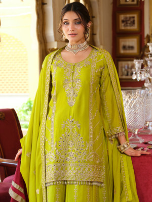 Indo Era Women Kurta Palazzo Dupatta Set