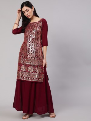 AKS Women Kurta Palazzo Set