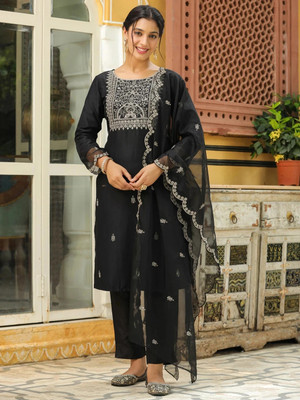 Janasya Women Kurta Pant Dupatta Set