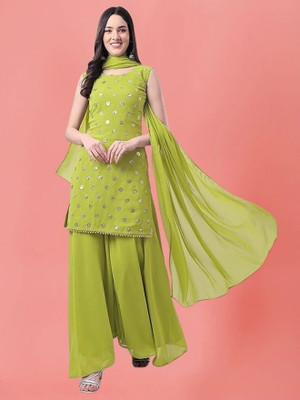 Camerfly Women Kurti Sharara Dupatta Set