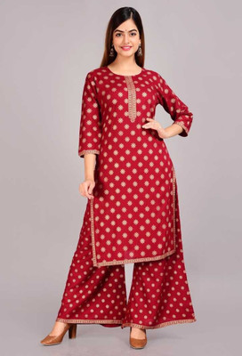 nice look fashion Women Kurta Palazzo Set