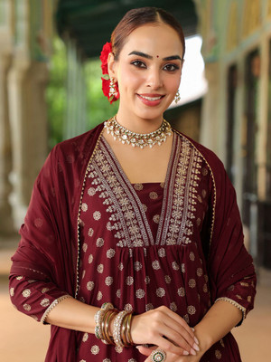 Janasya Women Kurti Pant Dupatta Set