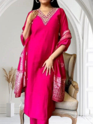 Rifashionl Women Kurta Pant Dupatta Set