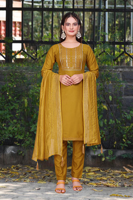 VRUGAM Women Kurta Pant Dupatta Set