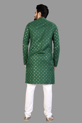 SANJU FASHION Men Printed Straight Kurta(Maroon)