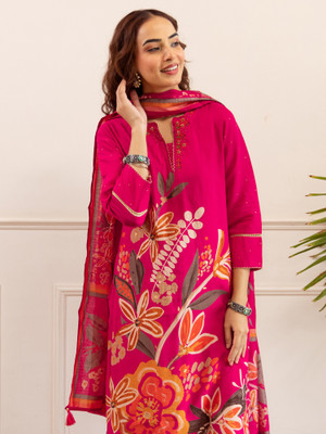 Indo Era Women Kurta Palazzo Dupatta Set