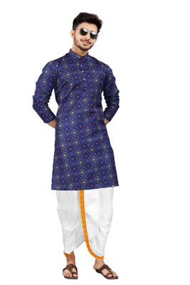 DHASU TRENDZ Men Kurta Dhoti Set